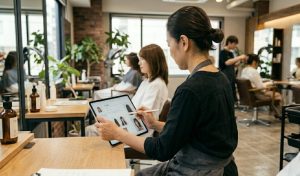 タブレットで電子カルテに入力