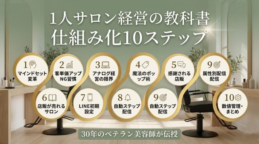 【保存版】1人サロン経営の教科書｜30年の現場経験と「仕組み化」で月商を安定させる10のステップ