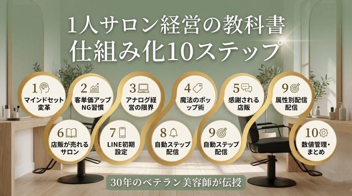 【保存版】1人サロン経営の教科書｜30年の現場経験と「仕組み化」で月商を安定させる10のステップ